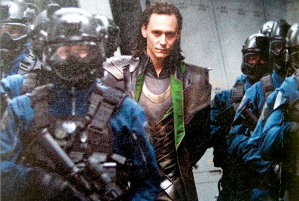 Tom Hiddleston as Loki being taken away!